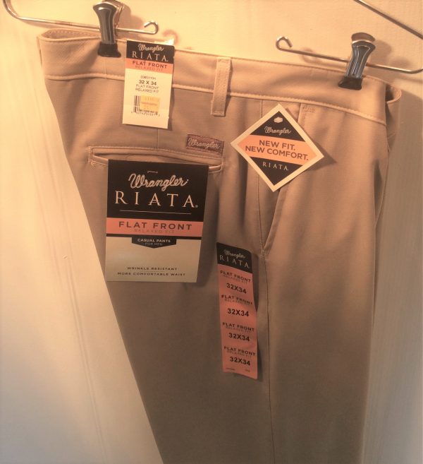 Wrangler Flat Front Casual Pants Tan